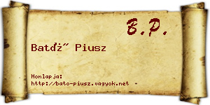 Bató Piusz névjegykártya